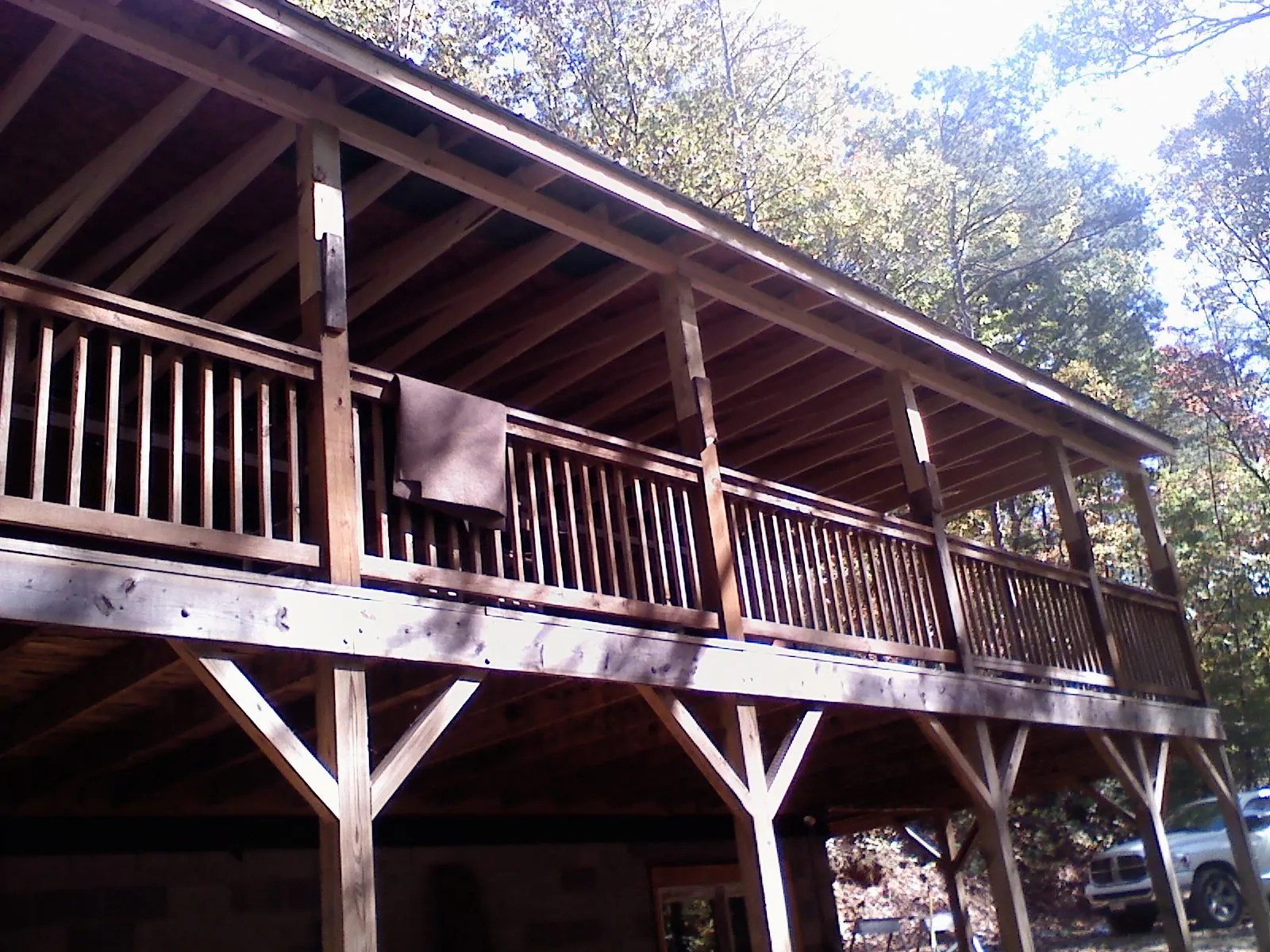 Timber framing under a new elevated porch and deck — Roof Leak Repair in Juliustown by Roofing Brothers